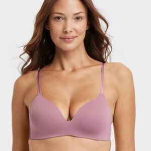 Auden Women's Mauve Lightly Lined‎ Wirefree Demi Bra